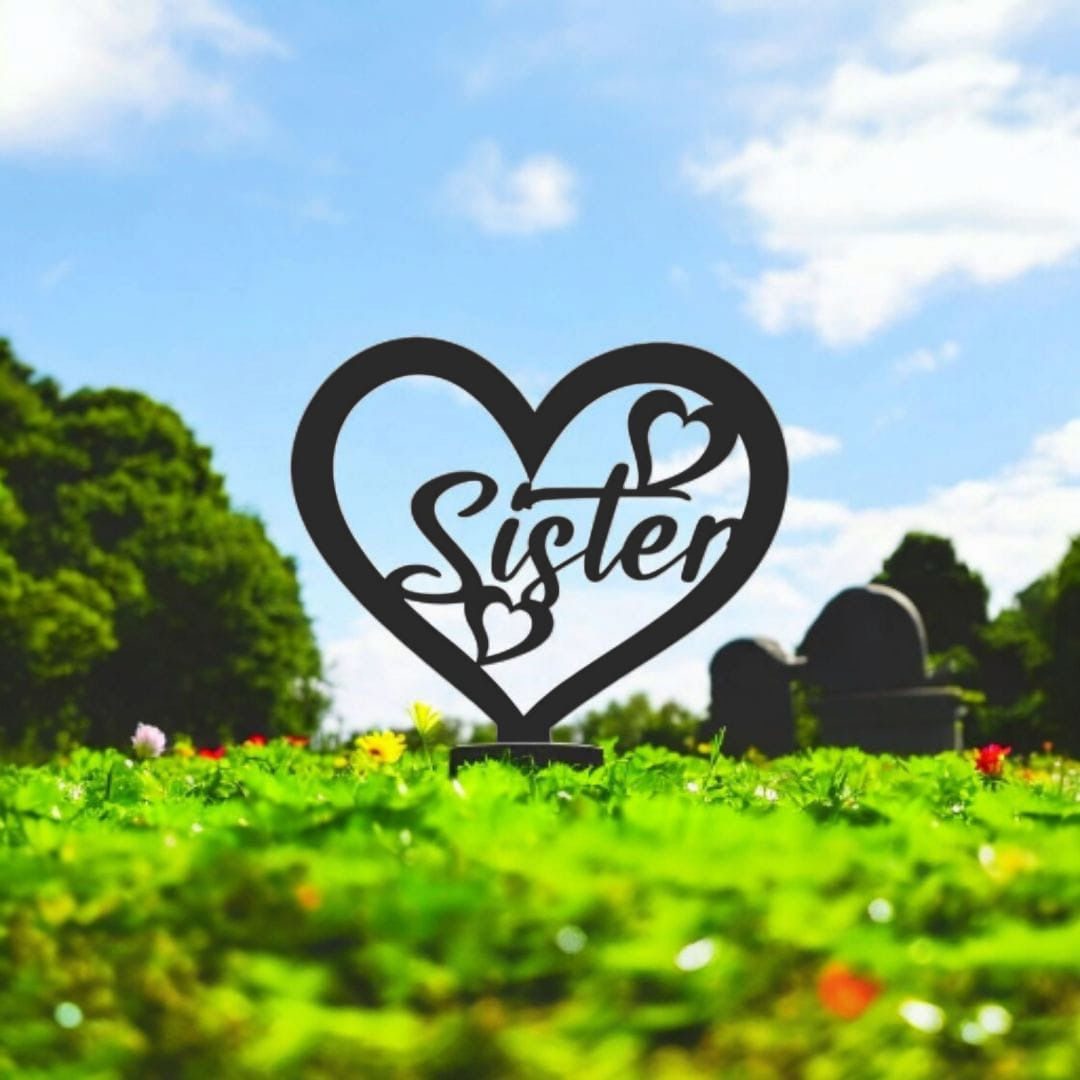 Heart-Shaped Memorial Grave & Garden Plaque – A Loving Tribute