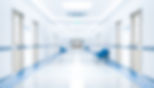 Long hospital bright corridor with rooms and seats 3D rendering.jpg