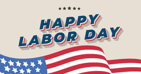 Happy Labor Day image with waving flag