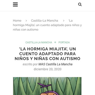 El periódico Más Castilla-la-Mancha publica una noticia sobre «La hormiga Miajita»