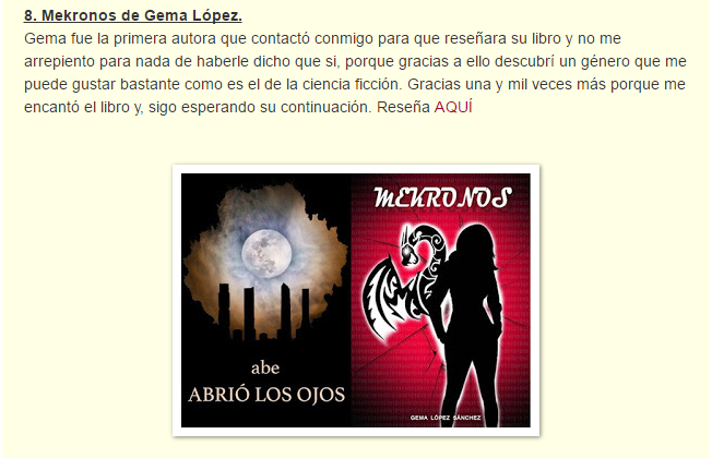 Mekronos nº8 del top 10 Se habla de libros