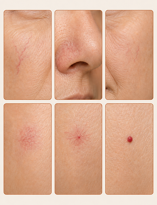 Examples of thread veins that can be treated safely with thermolysis by Claire Stokes