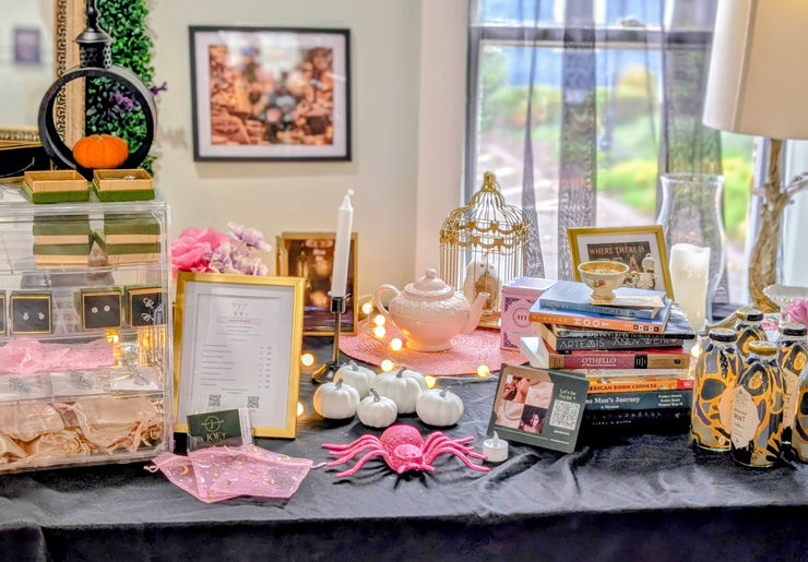 An elegant afternoon tea treats table setting.