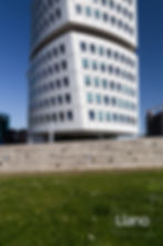View of a section of Turning torso building