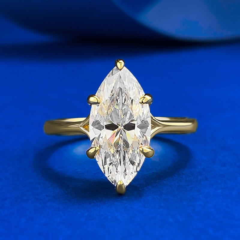 Thumbnail: Marquise Diamond Geometric Silver Ring