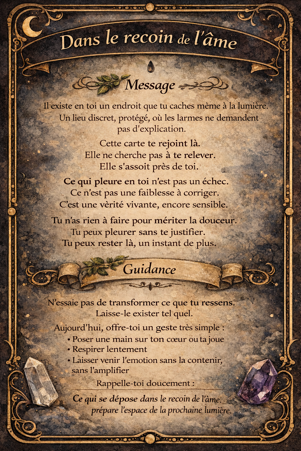 Dans le recoin de l'âme.