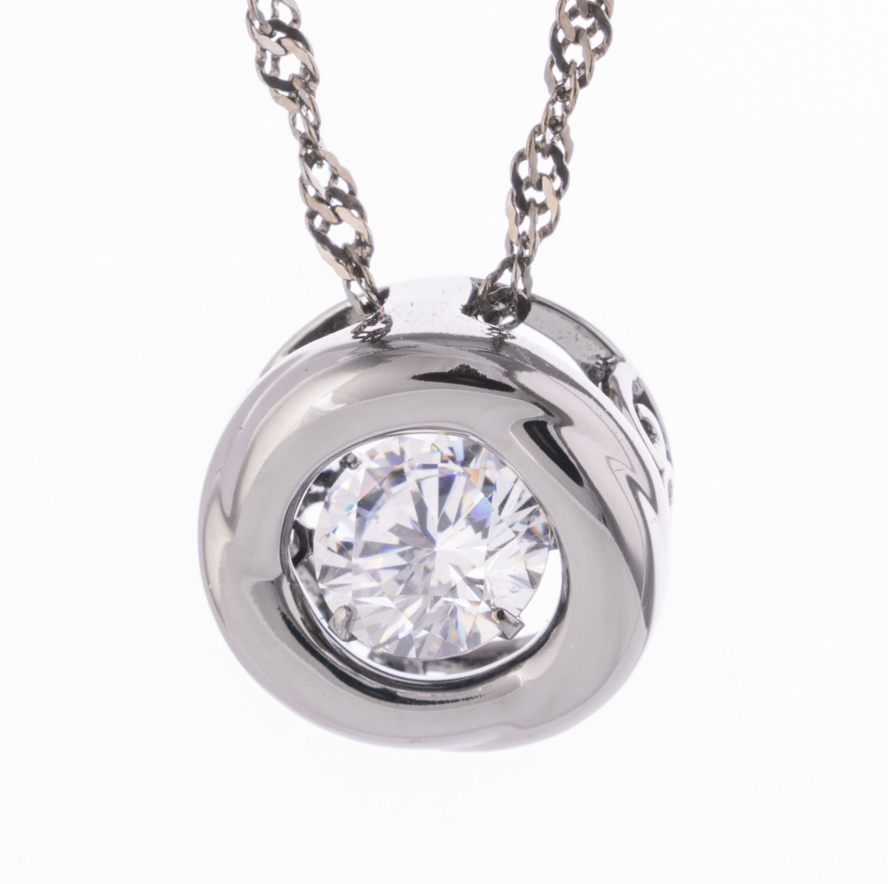 Enchanted 'Circle of Love' Cara Mia Simulated Diamond Pendant