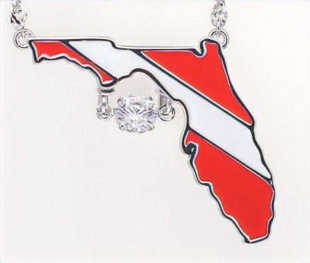 Enchanted 'Florida Diver Down Symbol' Cara Mia Simulated Diamond Pendant