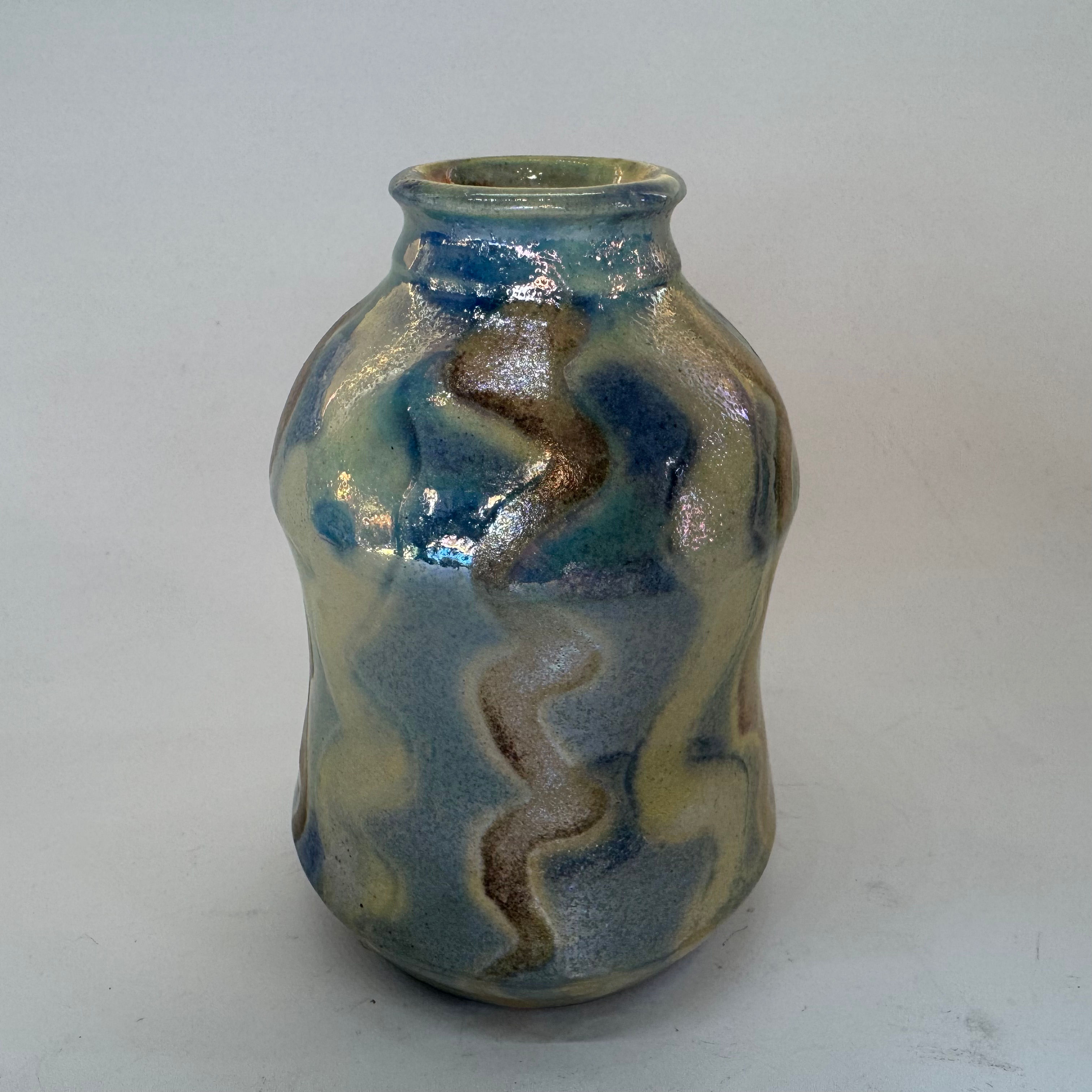 Raku-fired Vessel. 4” x 2.75”.