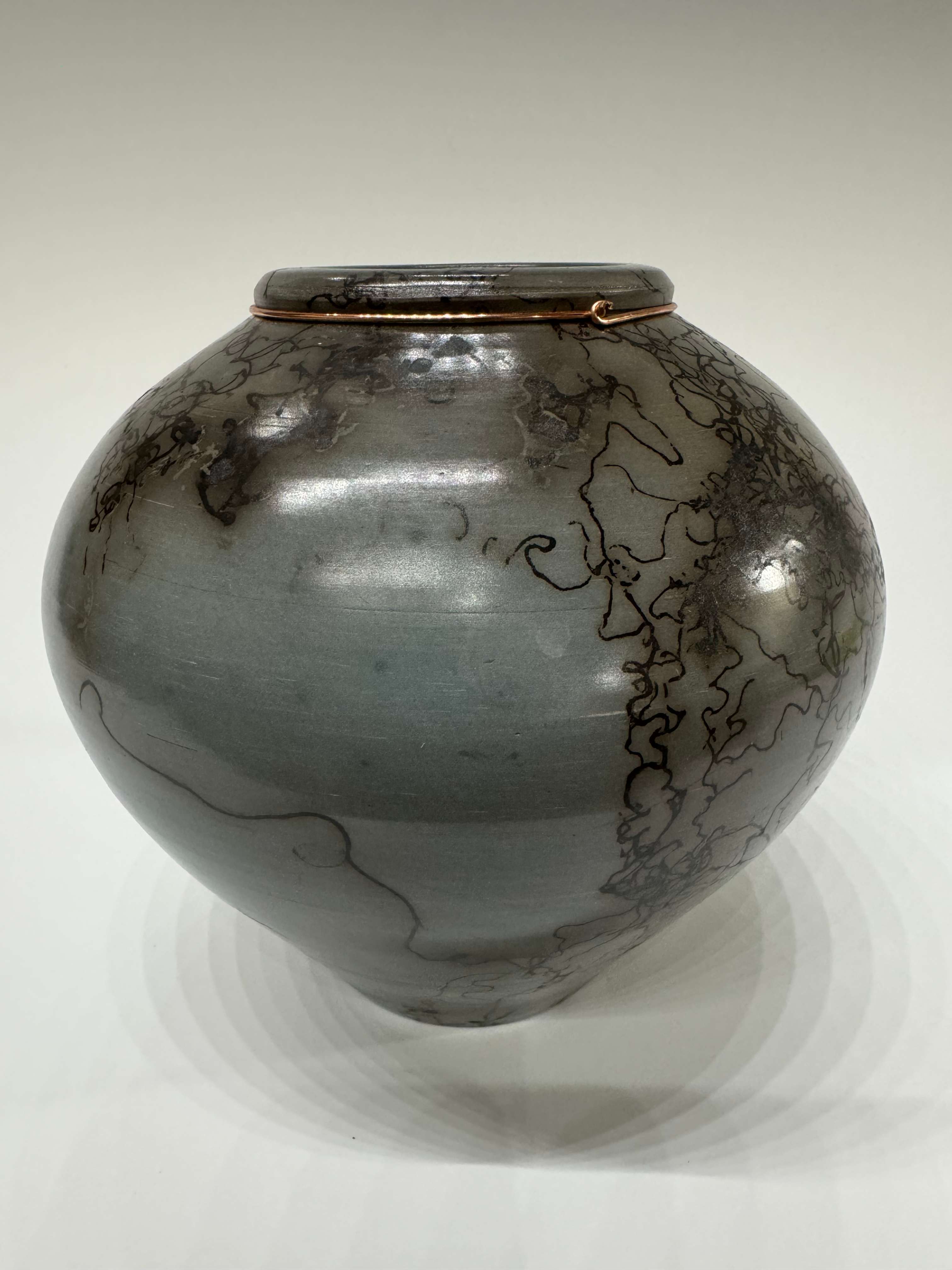 Smoked Porcelain Vase - 6.25”x 6.5