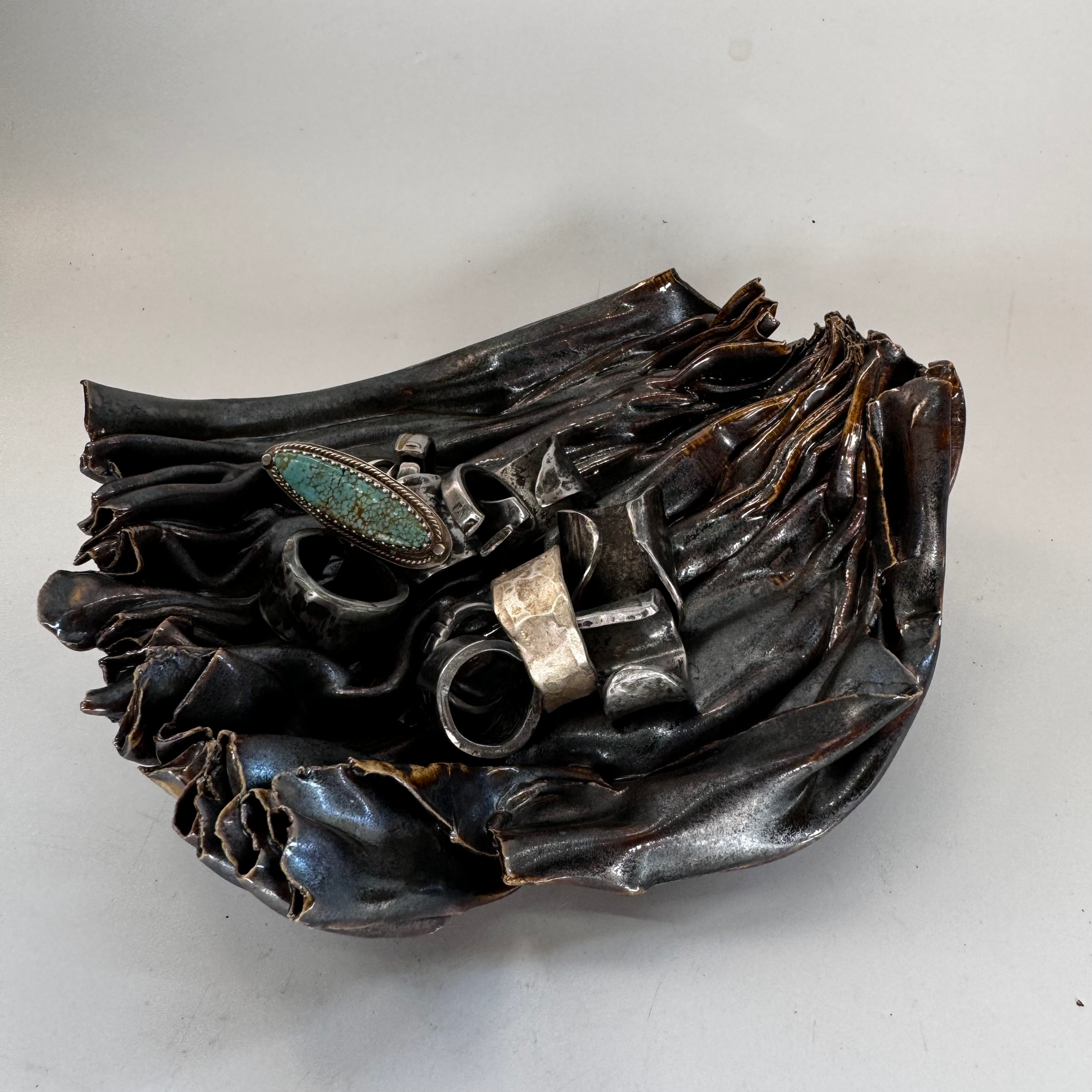 Textured Stoneware Tray 2.75” x 5.5” x  6.25”