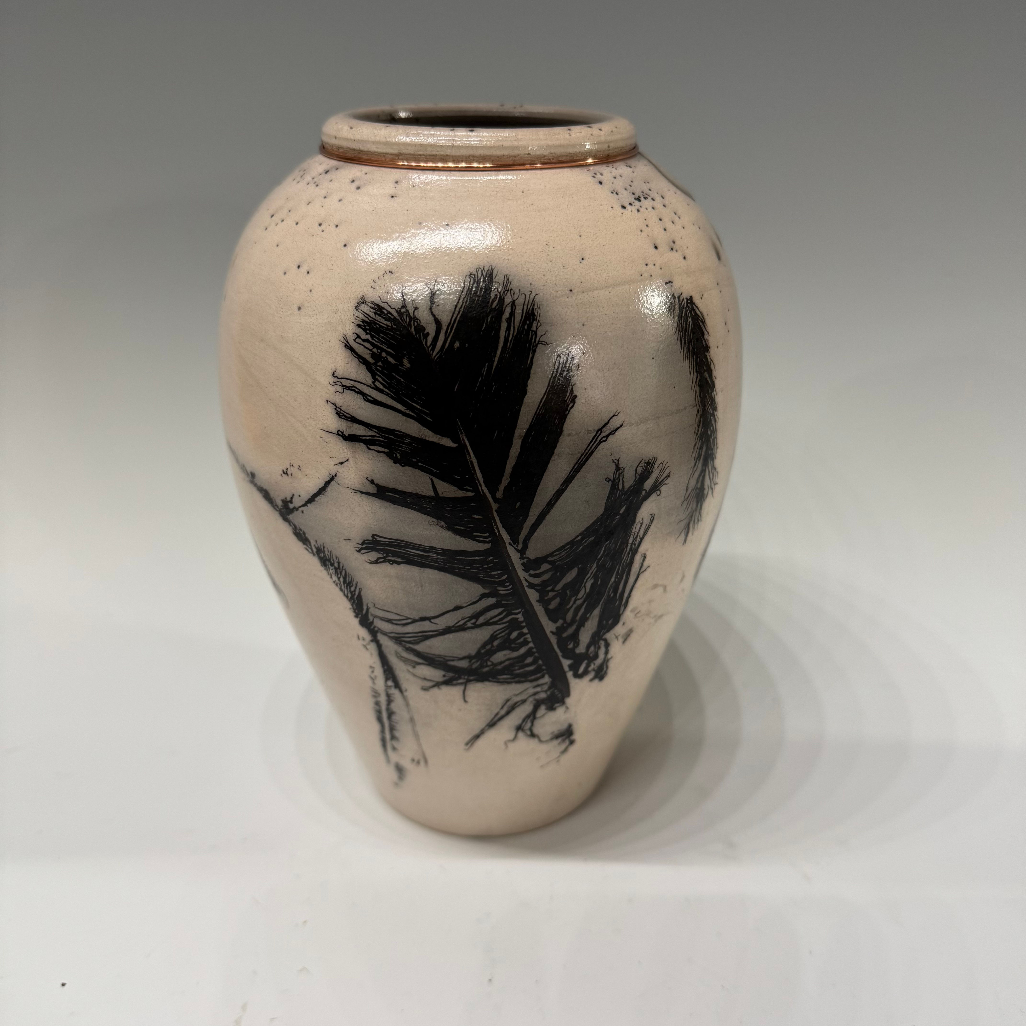 Smoked stoneware Vase -  8.25”  x 5.5”