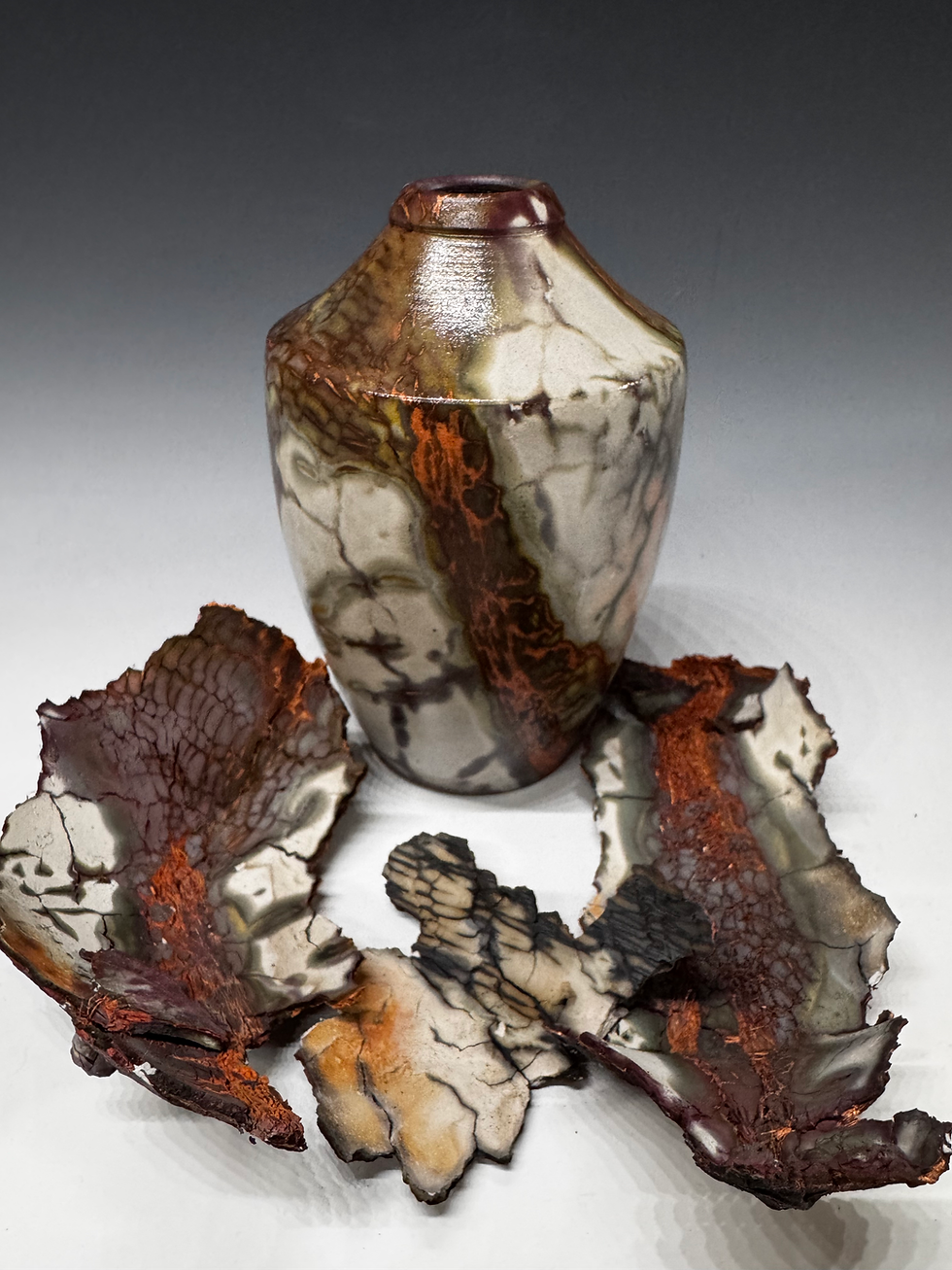 Saggar Raku Vessel 6.25” x 4.25”