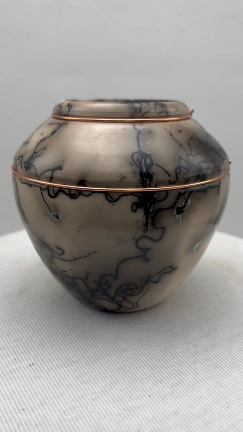 Thumbnail: Smoked vessel 4 3/8" x 4 1/2"