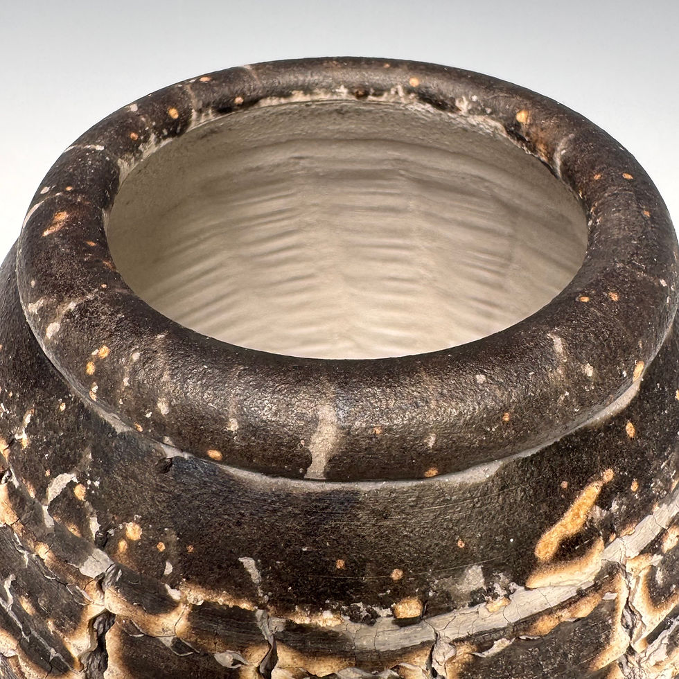 Thumbnail: Obvara fired Stoneware Vase 6.75“ x  5”
