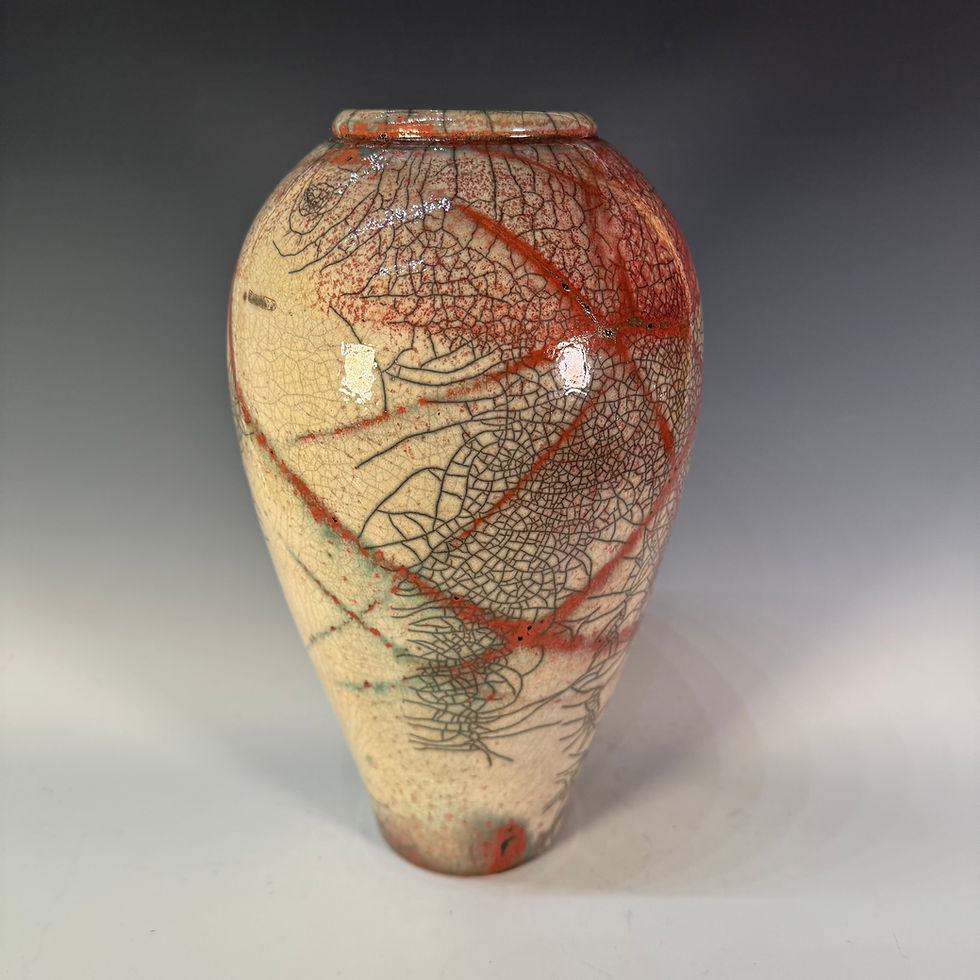Thumbnail: Raku-fired Vessel. 12.76” x 7.25”.
