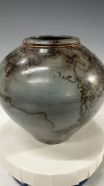 Thumbnail: Smoked Porcelain Vase - 6.25”x 6.5