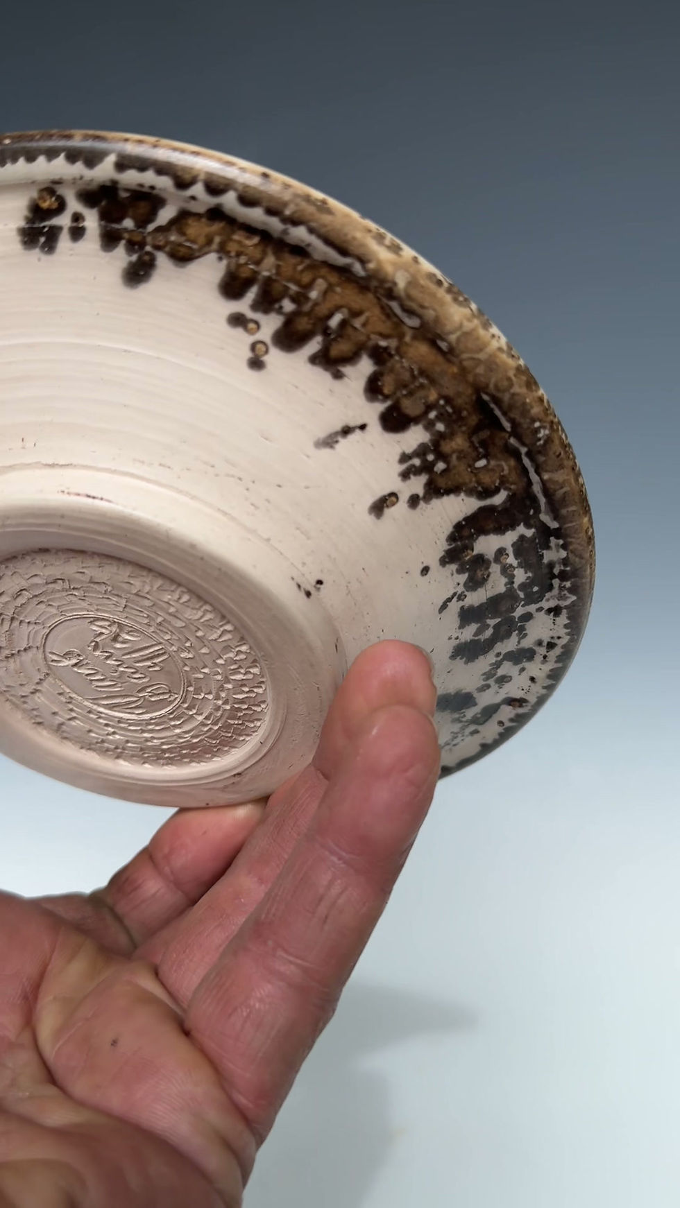 Thumbnail: Obvara fired Stoneware dish 7“ x  1 1/4”