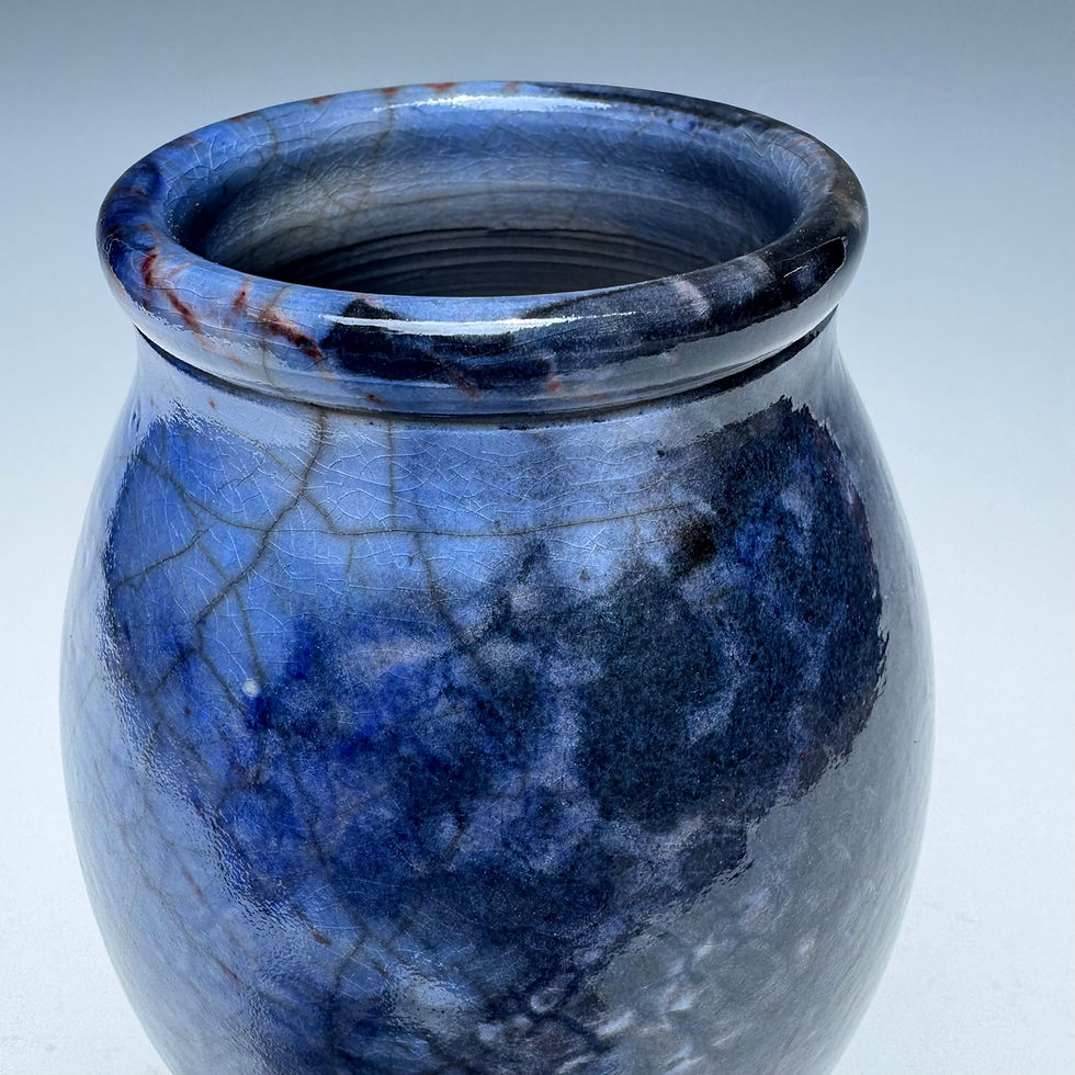 Thumbnail: Raku fired Porcelain Vase 6 1/2“ x 4 1/8”