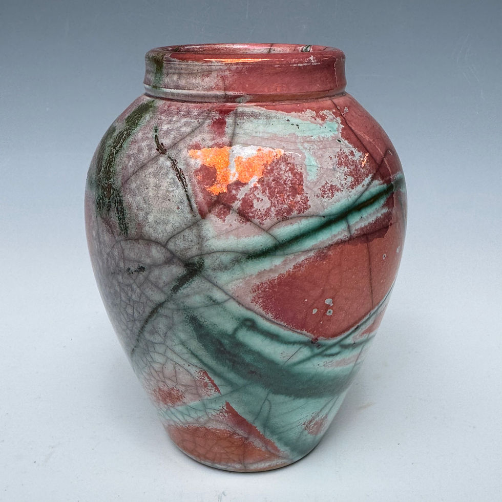 Thumbnail: Raku fired Porcelain Vase 6“ x 4.75