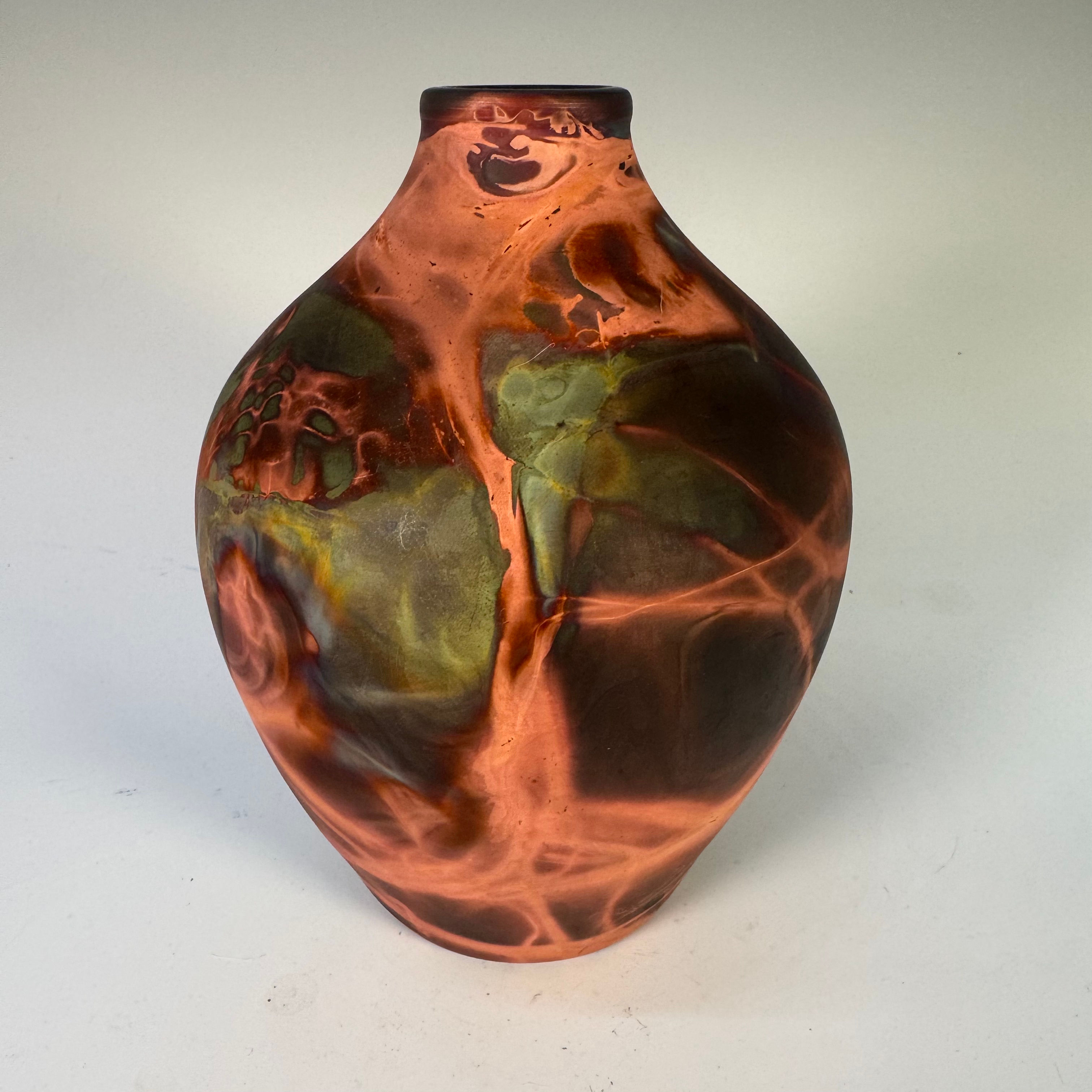Raku-fired Vessel. 7” x 5.25”.