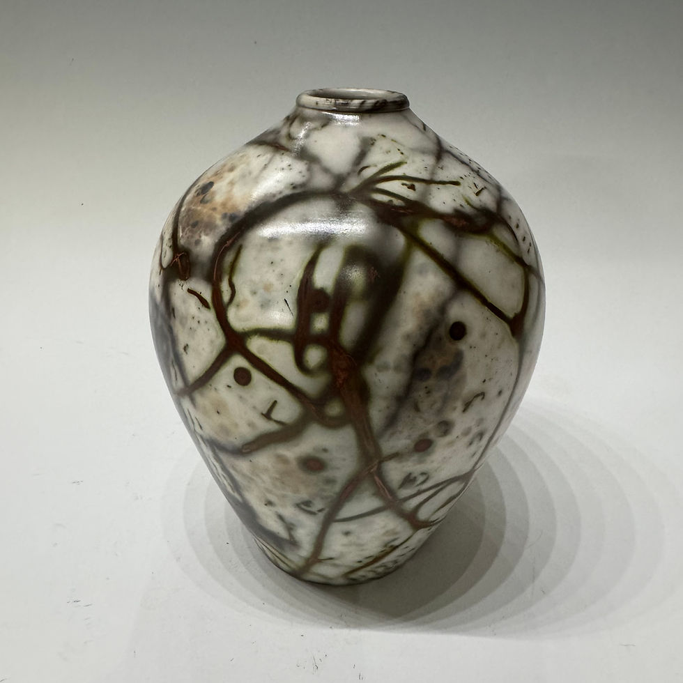 Thumbnail: Saggar fired Porcelain Vase 7.5“ x 5 7/8“