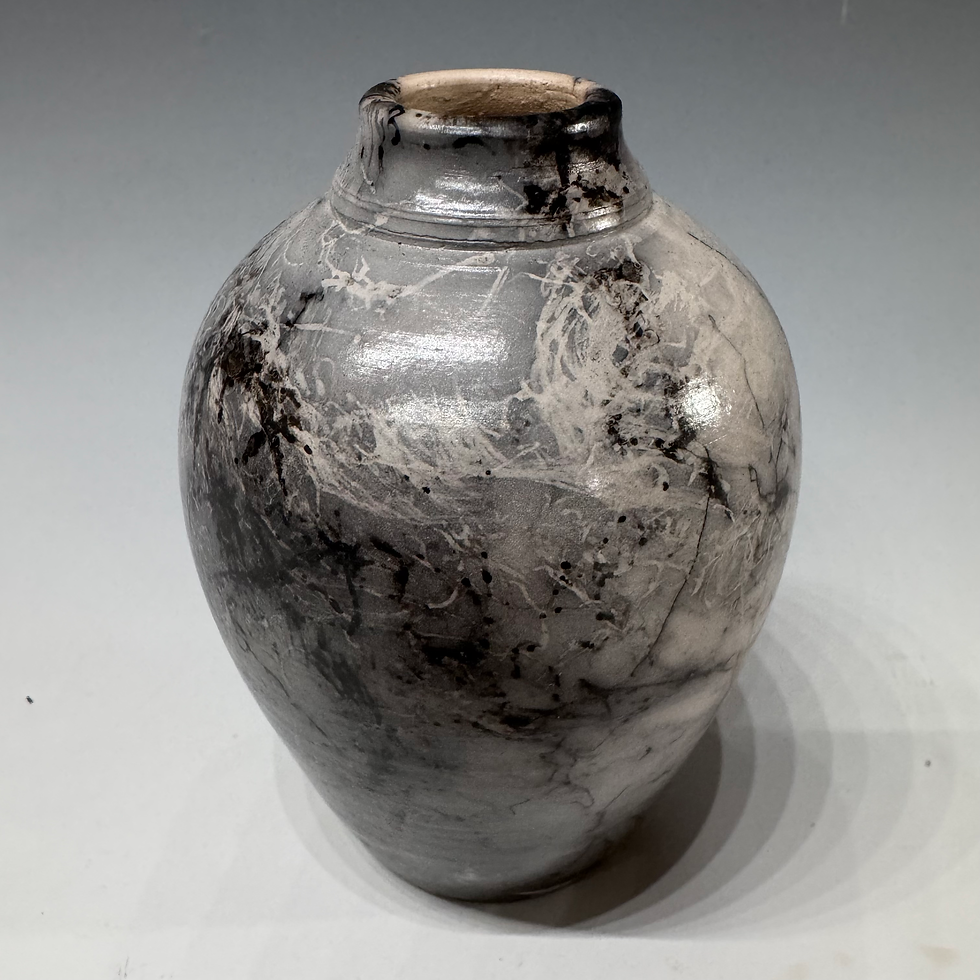 Smoked Stoneware vase - 4” x 3”