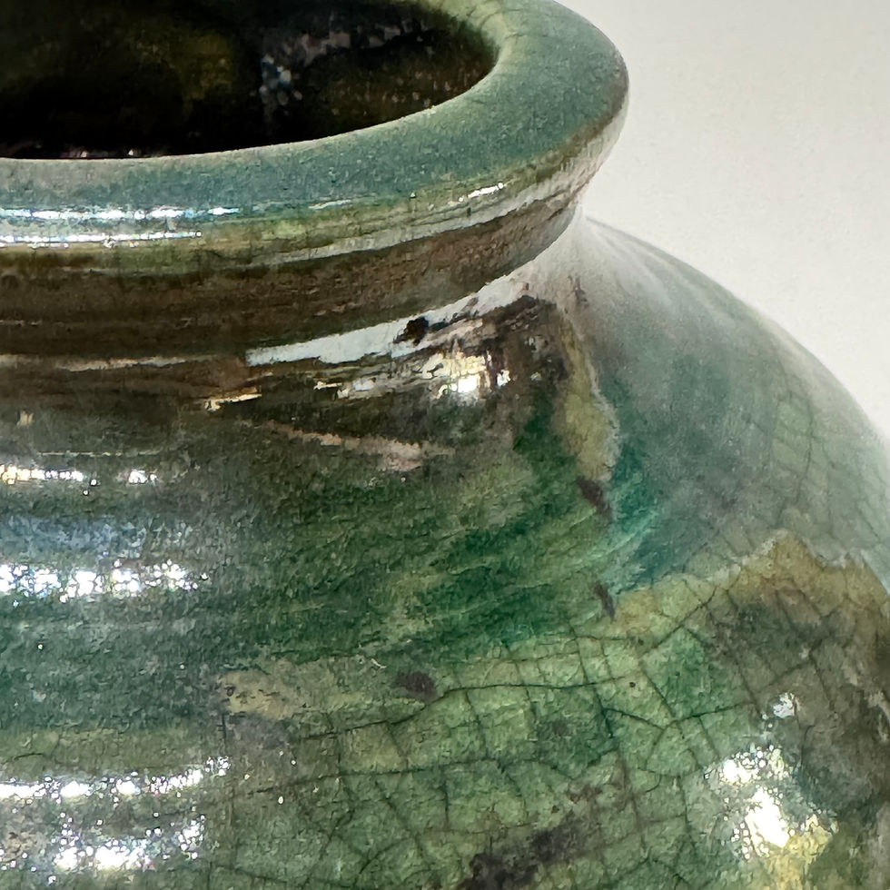 Thumbnail: Raku-fired Vessel. 5.75” x 5.5”.