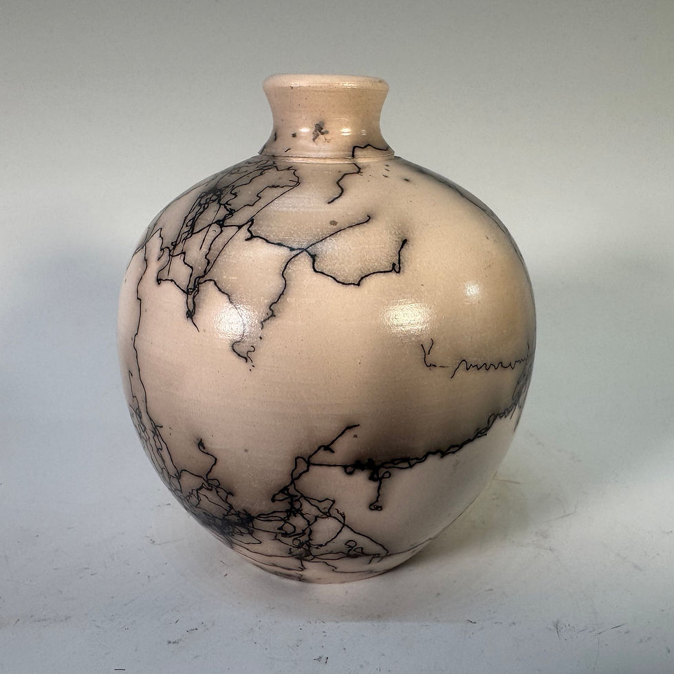 Thumbnail: Smoked stoneware Vase -  4 3/4”  x 4 1/8”