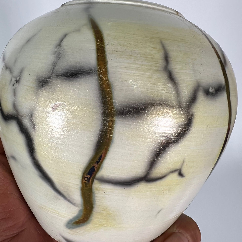 Thumbnail: Saggar Stoneware Vessel - 4 1/4" x 4 1/2"