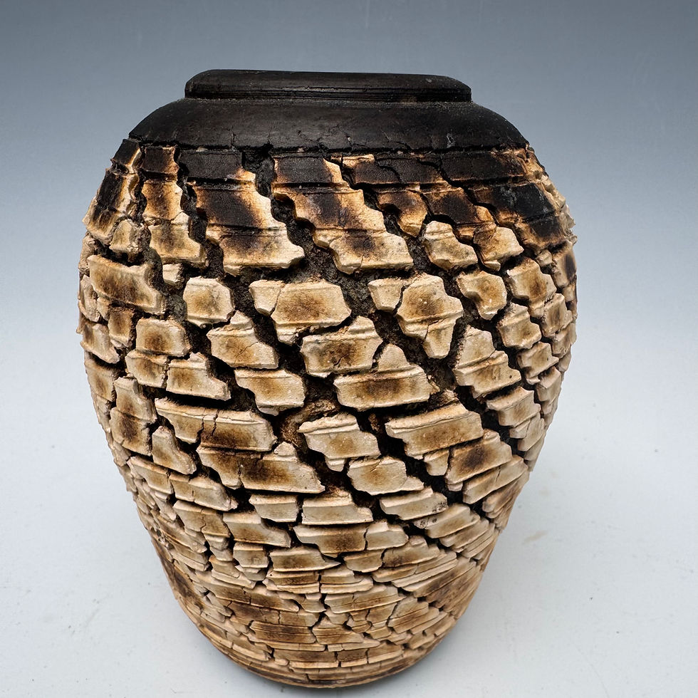 Thumbnail: Obvara fired Stoneware Vase 5.75“ x  4.25