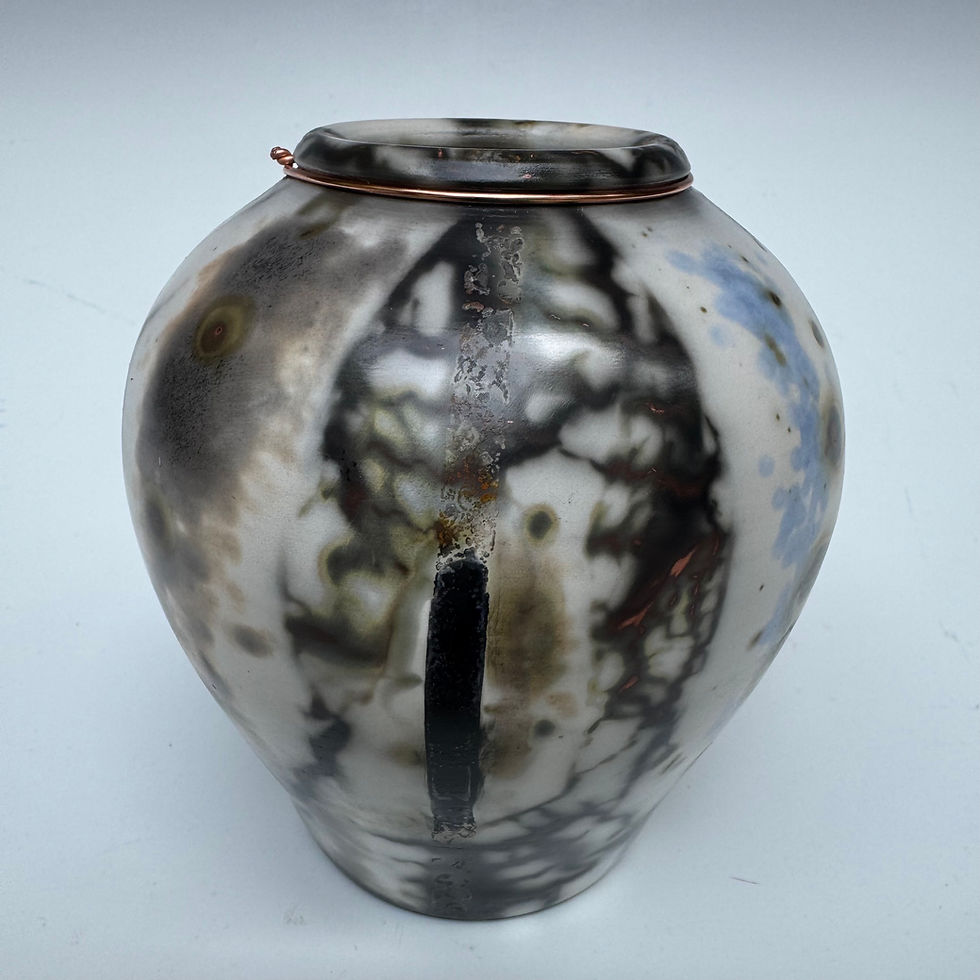 Thumbnail: Saggar Fired Porcelain Vase 5“ x 4.5“