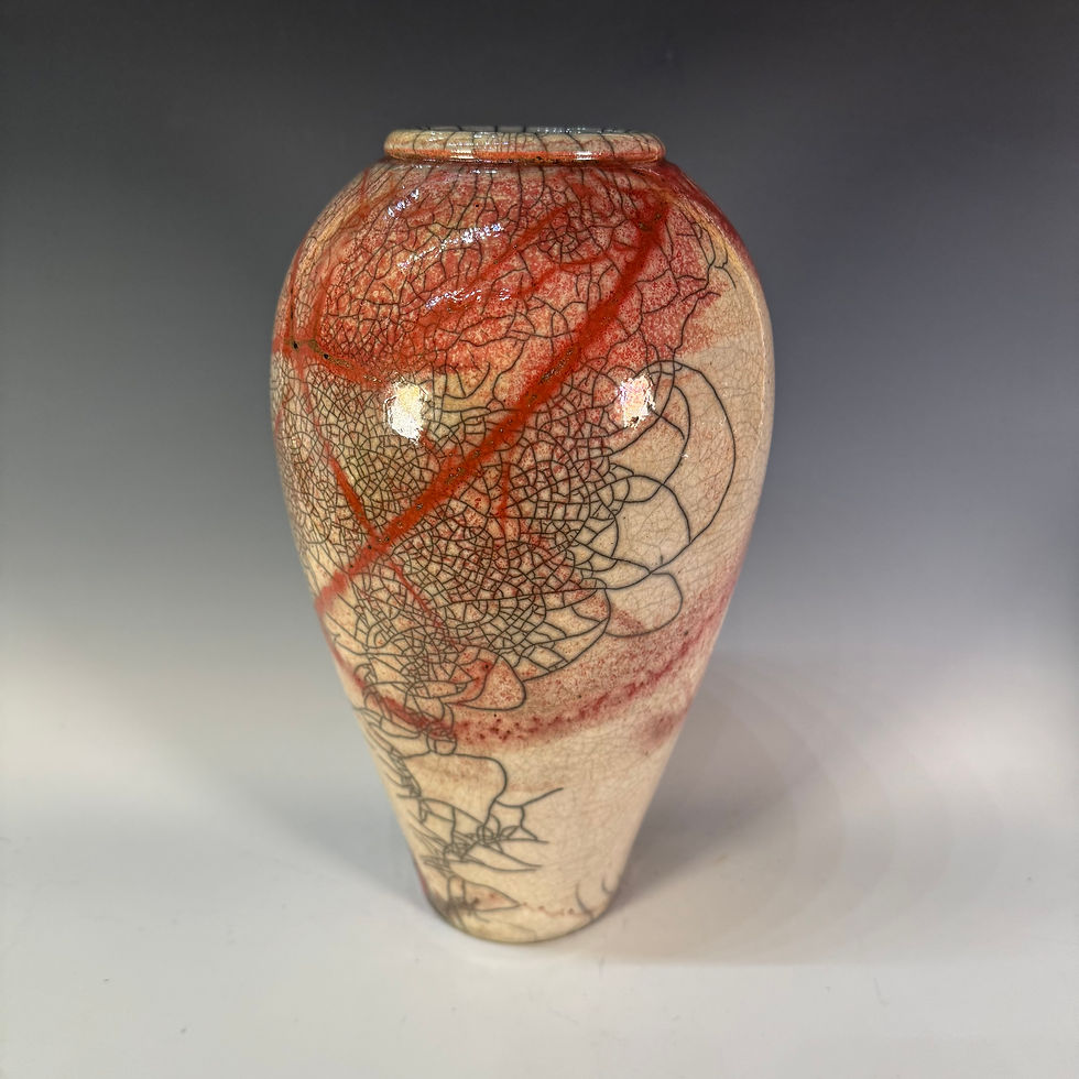 Thumbnail: Raku-fired Vessel. 12.76” x 7.25”.