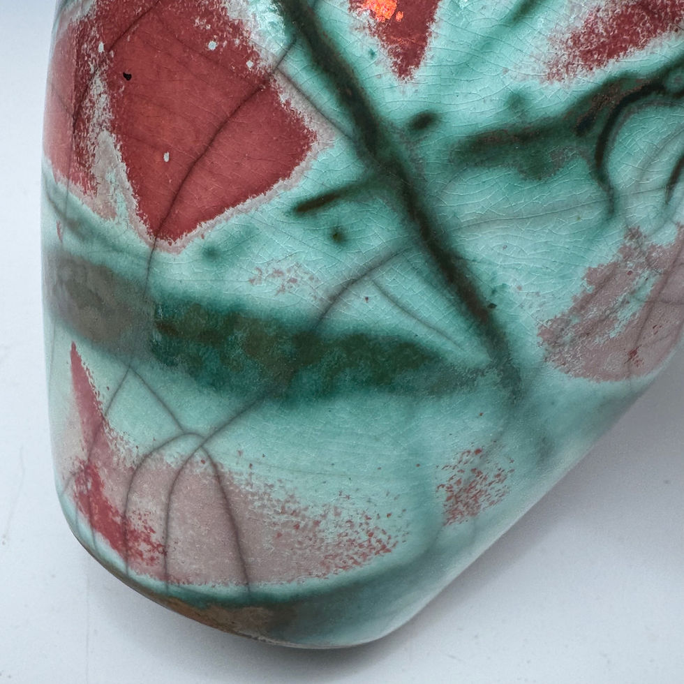 Thumbnail: Raku fired Porcelain Vase 6“ x 4.75