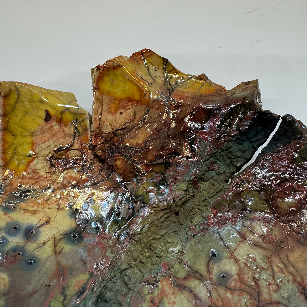 Thumbnail: Decorative Raku-fired bowl 6” x 4.7.5” x 2”