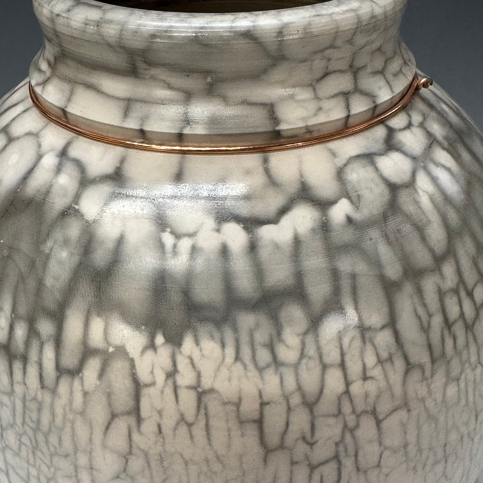 Thumbnail: Saggar Raku Vessel 8.75 x 6.5”