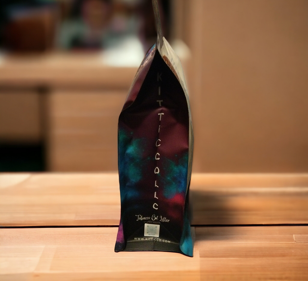 Thumbnail: Kitticco Natural Scent Tobacco Cat Litter side of bag.