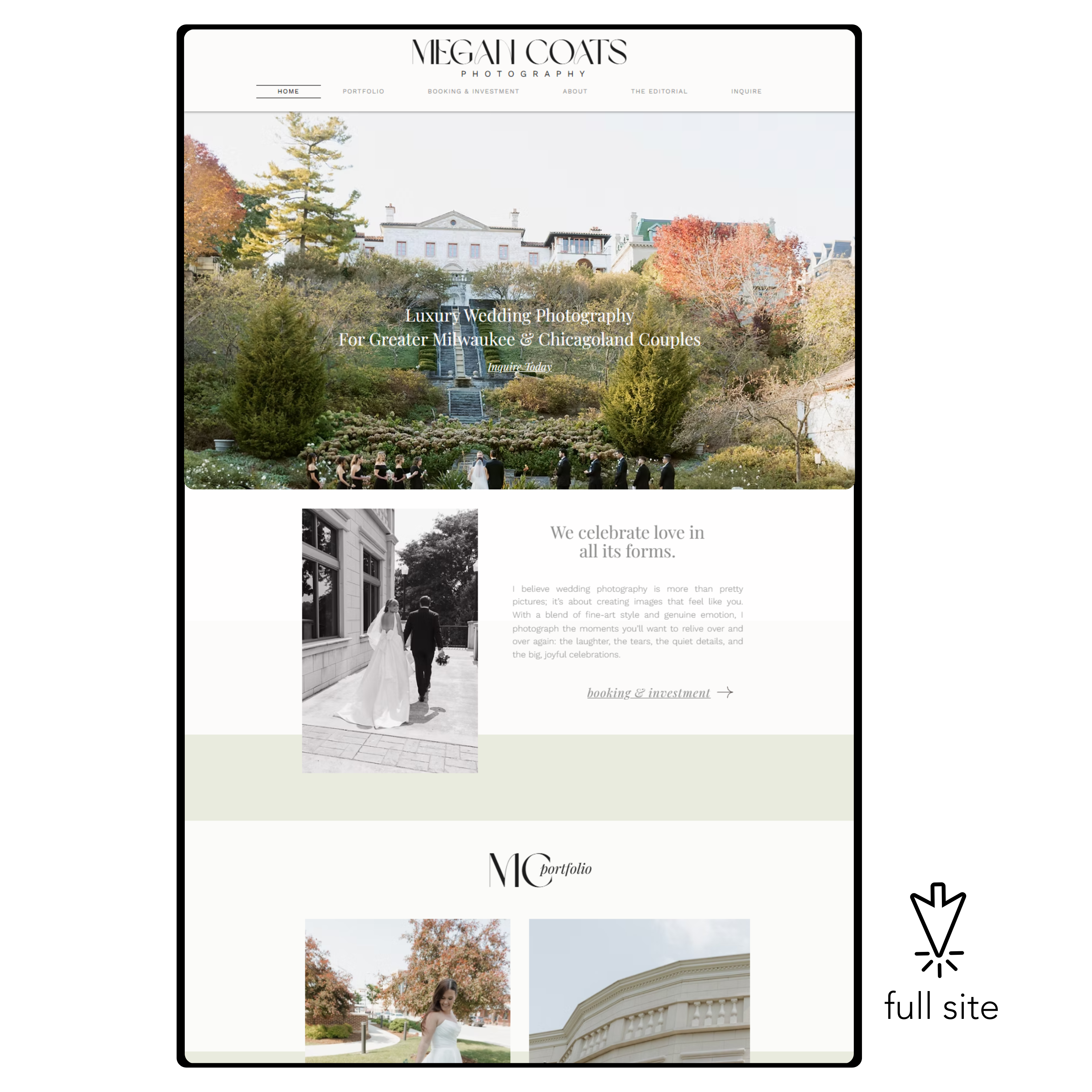 Luxury wedding photography website refresh