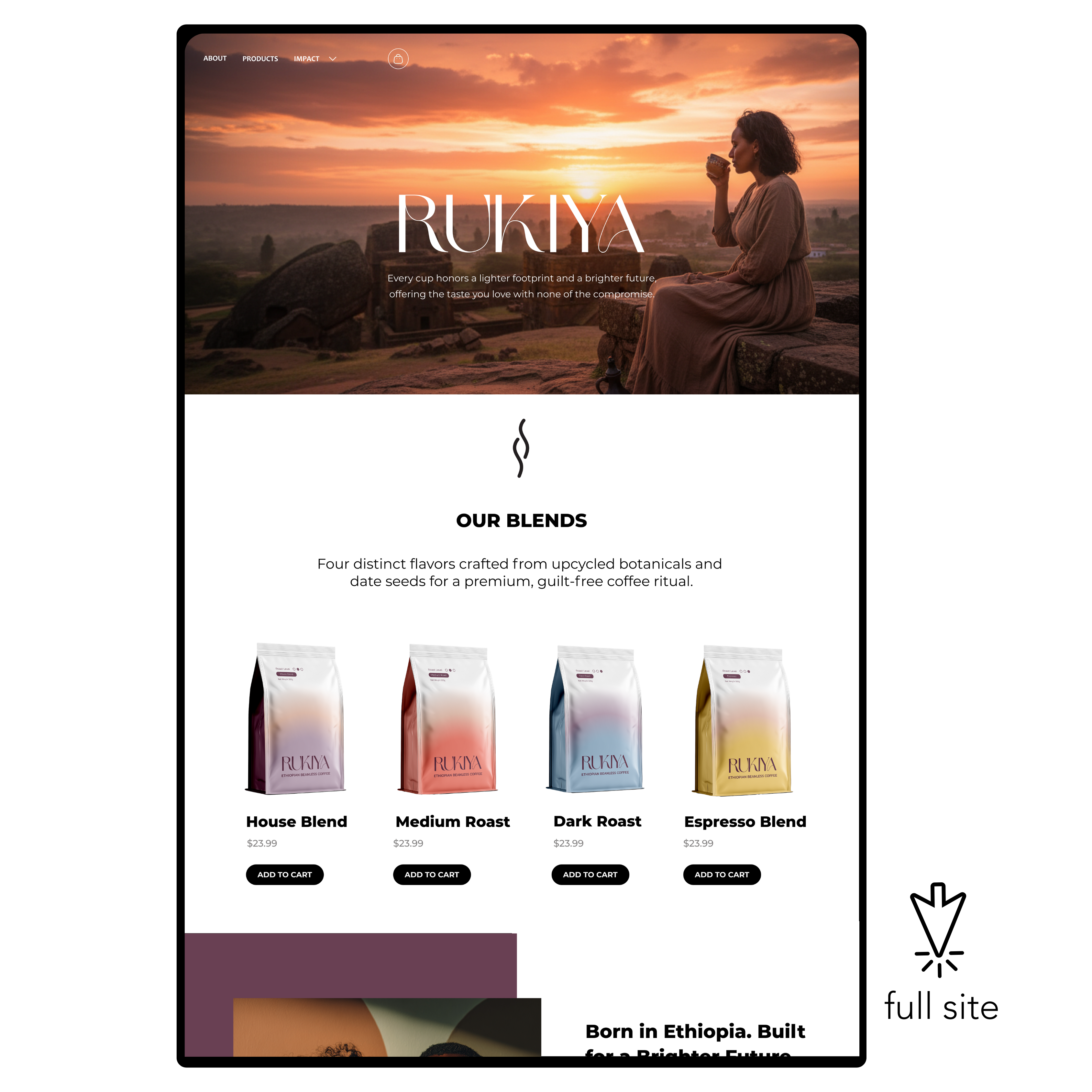 Beanless coffee brand / packaging & website concept