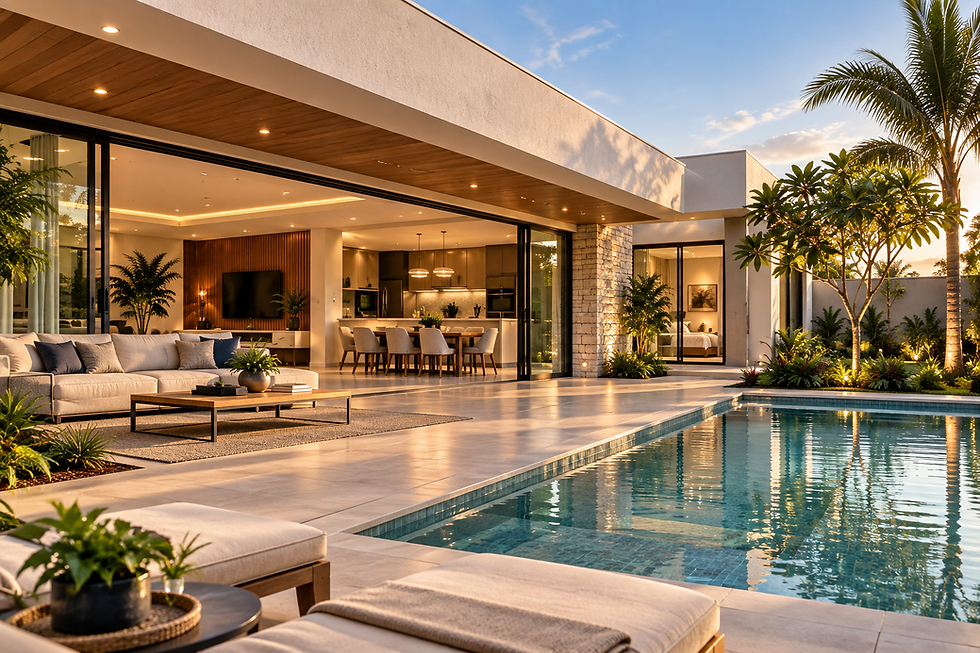 Casa de alto padrão em Brasília com arquitetura moderna, área de lazer e ambientes planejados para toda a família