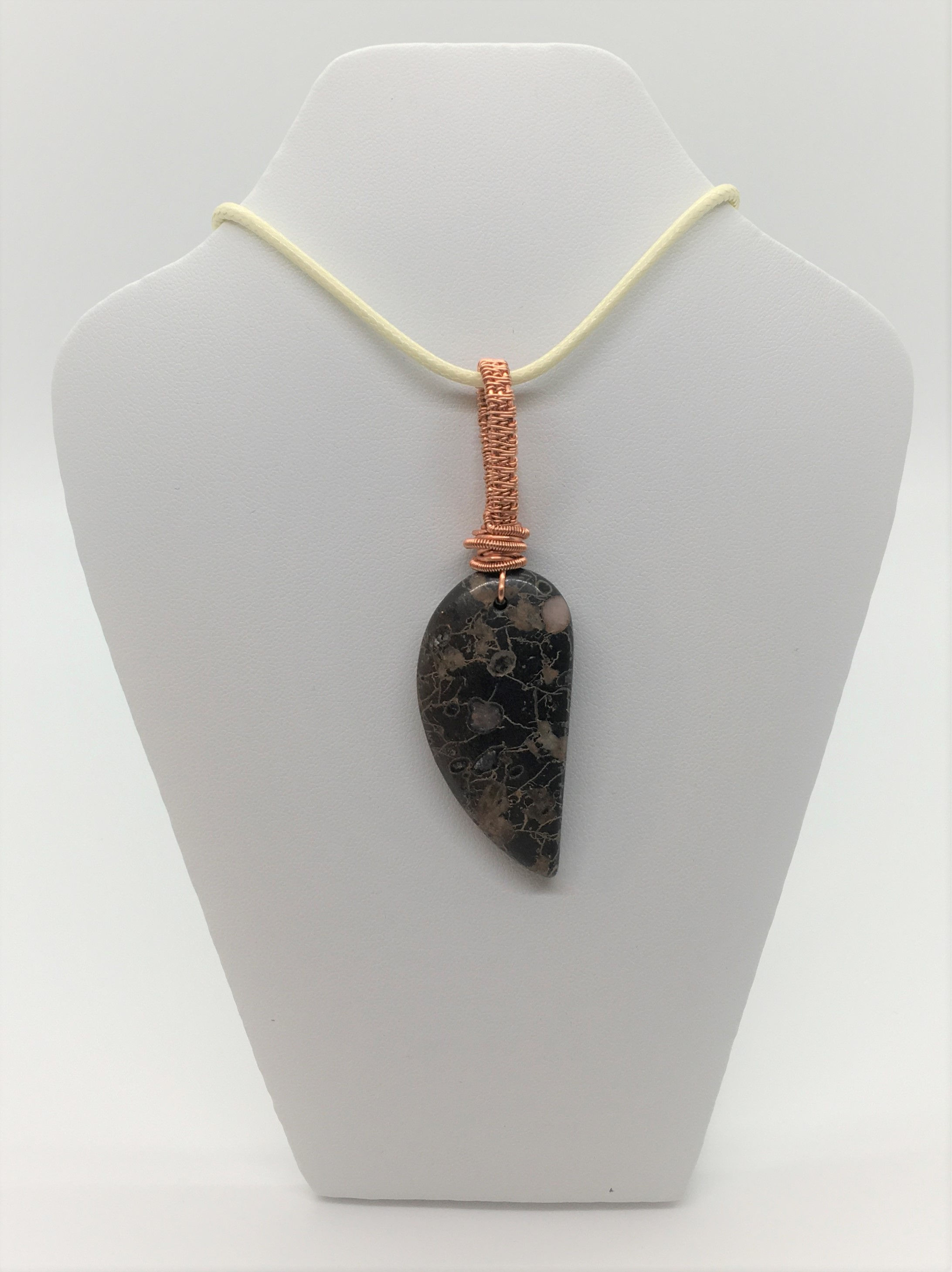Black Plum Blossom Jasper Pendant (C152)