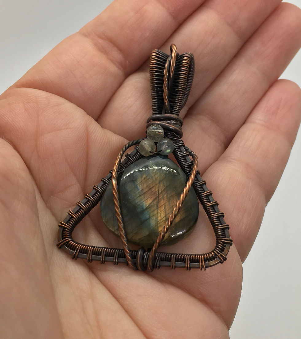 Thumbnail: Labradorite Wire Woven Pendant (C290)