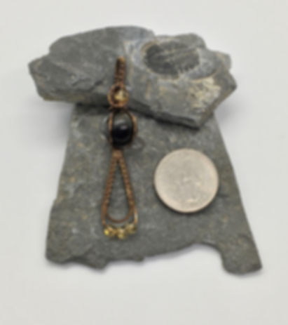 Rainbow Obsidian & Citrine Wire Weave Pendant (C252)