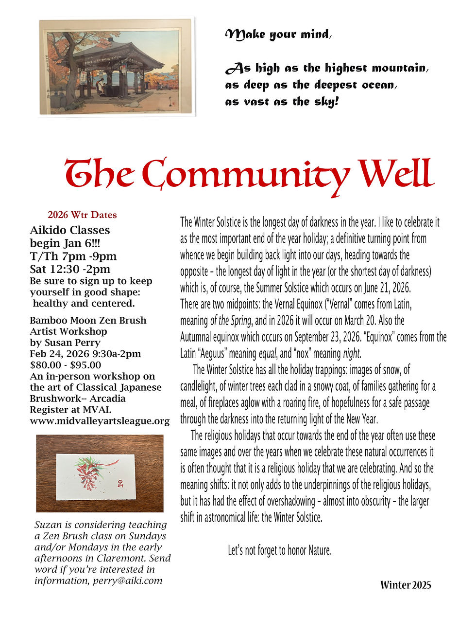 The Community Well, Winter 2025