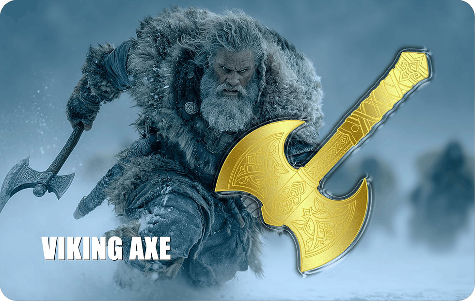 Thumbnail: 2026 Viking Axe 1/1000 oz .9999 Shaped Gold in Card