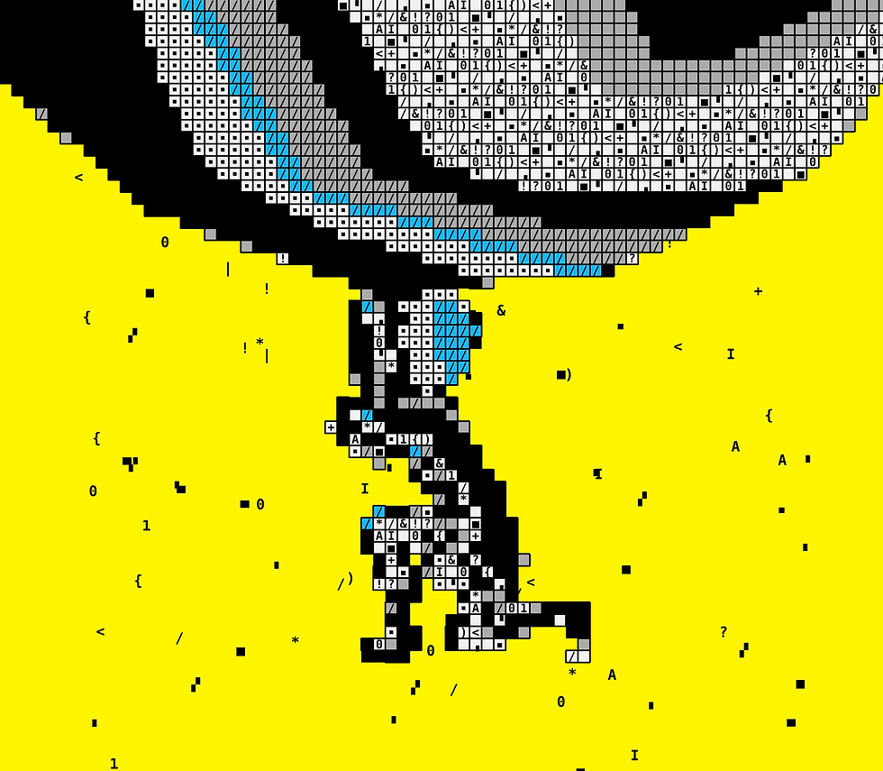 Generative vector animation of a stylized figure carrying an oversized boulder, created via a custom creative coding system for FT Weekend.
