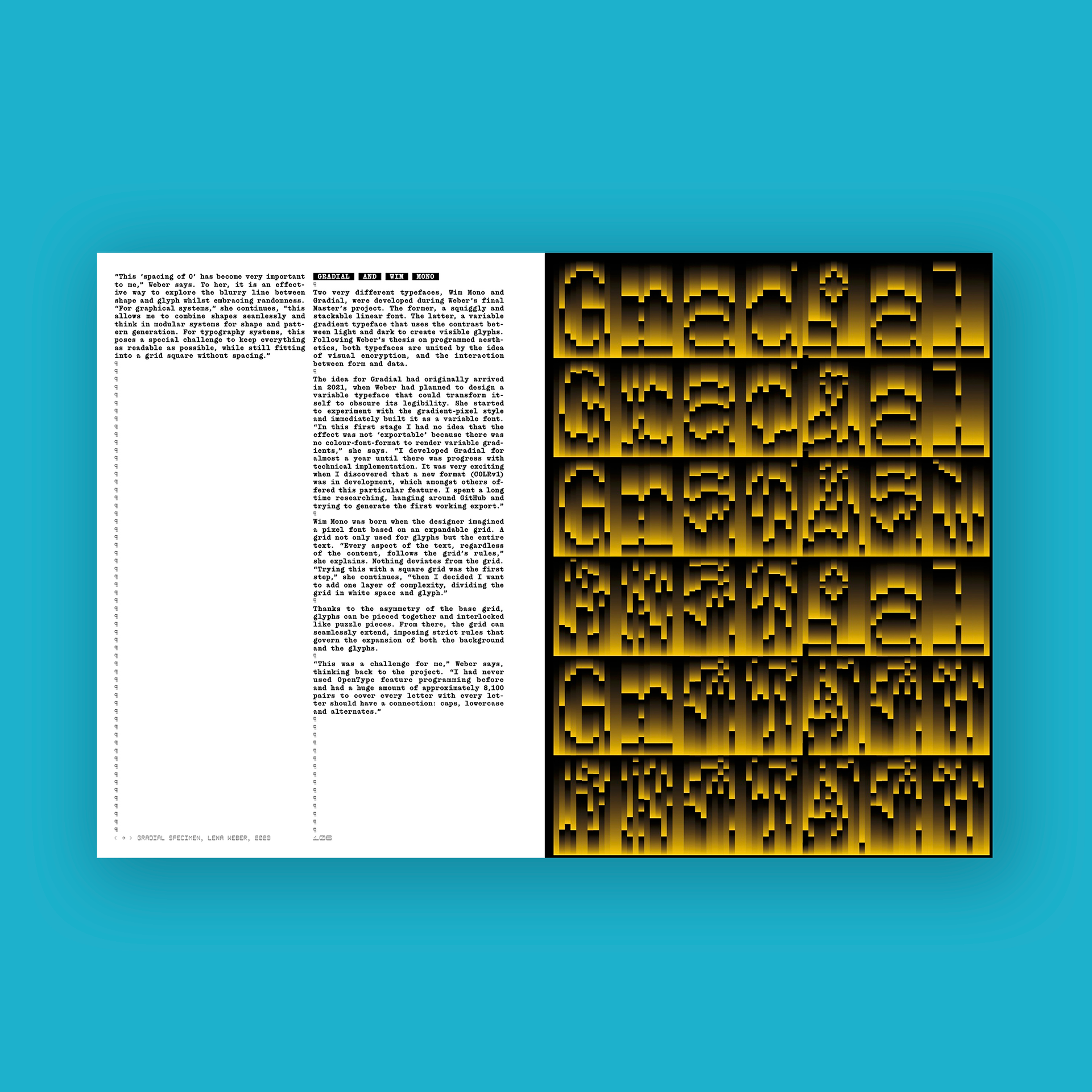 TYPEONE Magazine: Glacial, showcasing typography and design