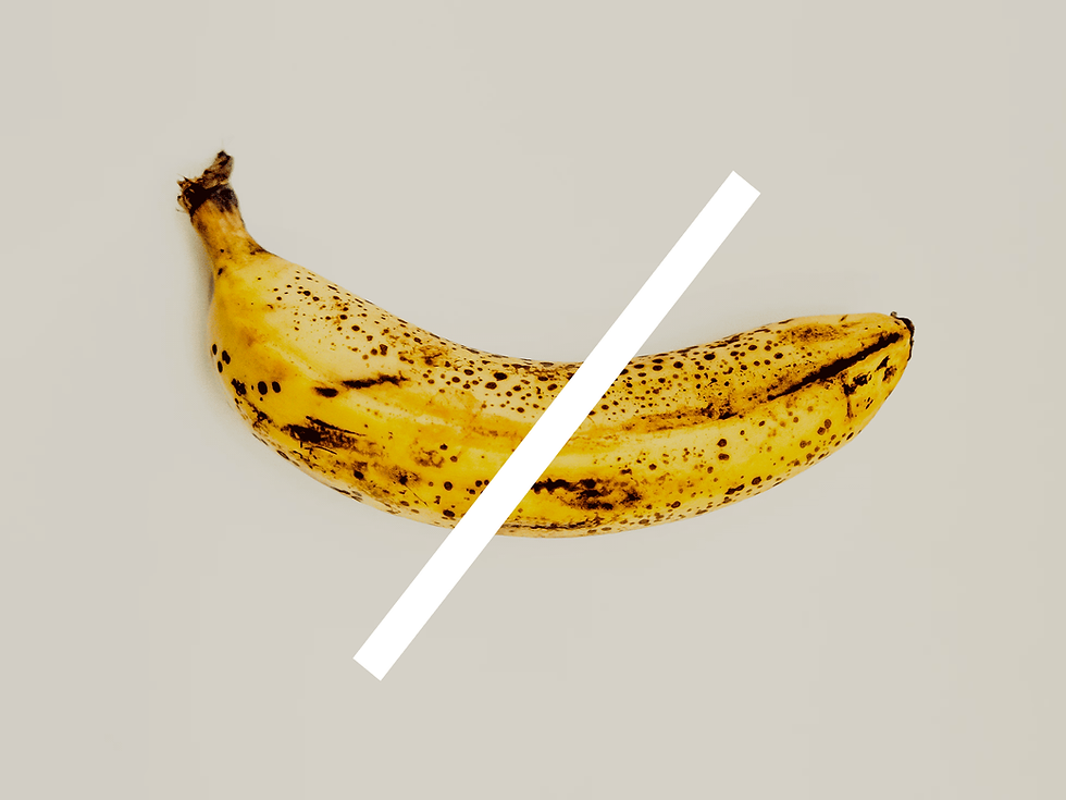 Overripe banana: discard