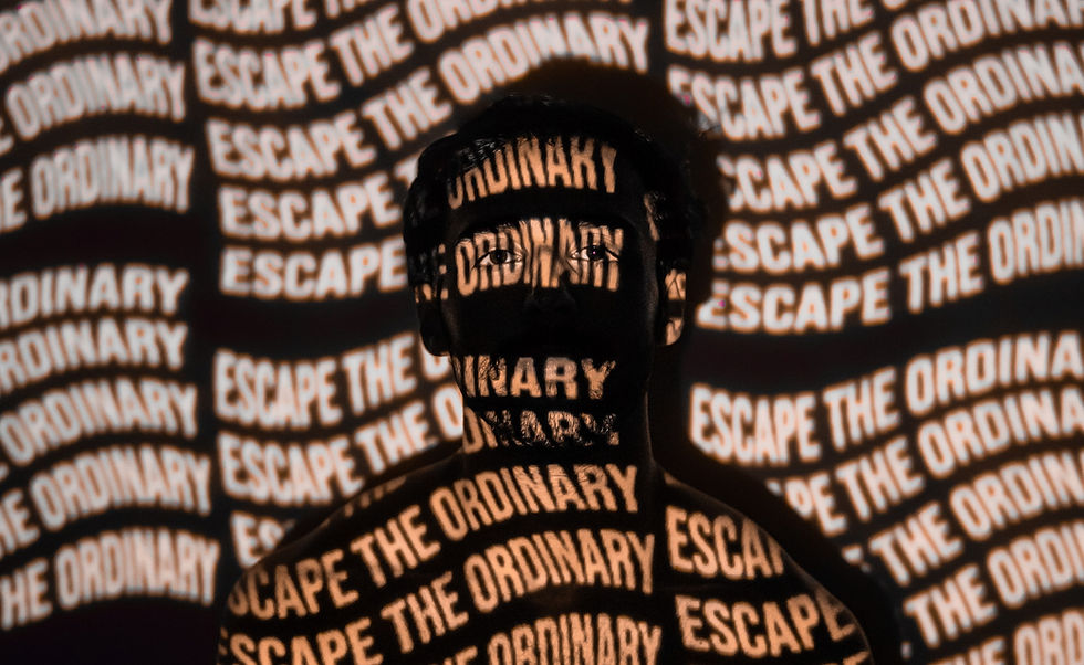 Man in black and white striped escape the ordinary.