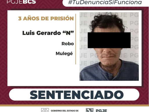OBTIENE PGJE SENTENCIA DE MÁS DE 3 AÑOS DE PRISIÓN PARA IMPUTADO POR ROBO EN VILLA ALBERTO ALVARADO ARÁMBURO - 7 de julio de 2026